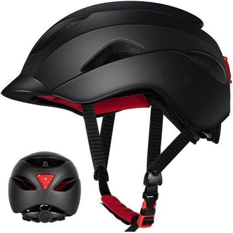 Casque Vélo Adulte Réglable avec Feu Arrière Rechargeable USB - Homme/Femme - Pour Vélo, E-Bike et Trottinette Électrique (1/5)