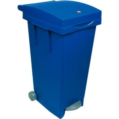 BIDONE RIFIUTI C/RUOTE LT 80 BLU
