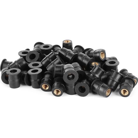 Écrous en caoutchouc M5 5 mm, outils de fixation pour carénage de pare-brise de moto (50 pièces) (1/5)