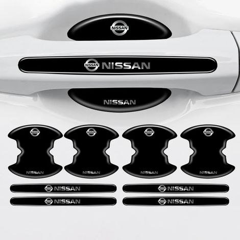 (8 pièces) 4/8 autocollants de protection anti-rayures pour poignées de portières de voiture, compatibles avec Nissan X-Trail, Qashqai, Note, Juke, Sentra, Patrol, Almera, Navara et Leaf.