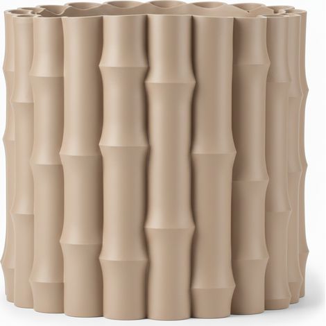 Vaso decorativo beige a forma di bambù per piante, stile naturale