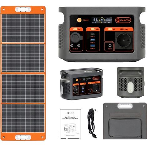 Estación de energía portátil, batería LiFePO4, múltiples puertos de salida, E103+TSP18V100W (1/2)