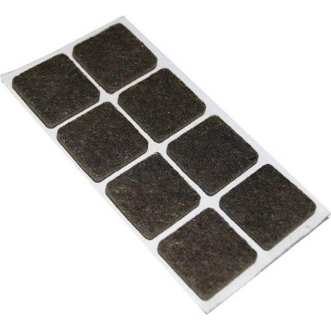 Feltrini adesivi quadrati marroni 25x25 mm 8 pezzi