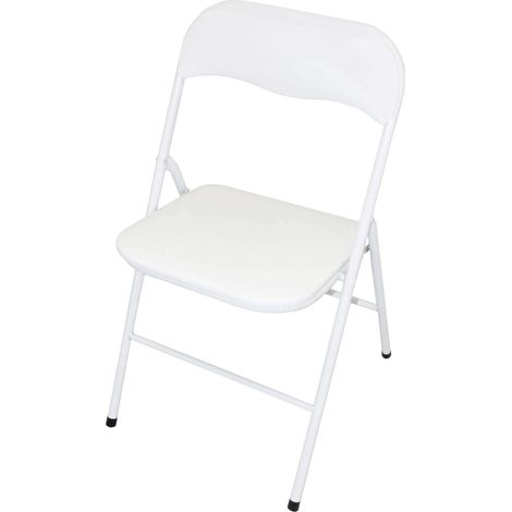 Sedia pieghevole da interno o esterno in acciaio con seduta e schienale in PVC imbottito Closy - White