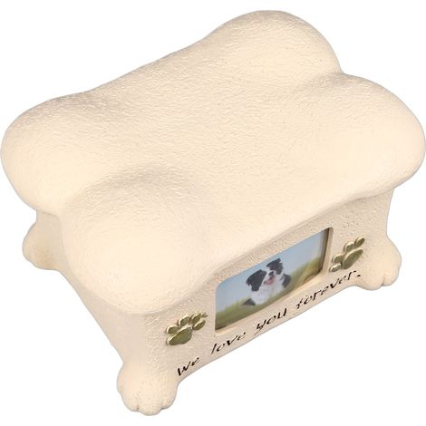 Urnes funéraires pour animaux de compagnie contenant les cendres d'un chien - Boîte à souvenirs pour cendres de chien - Urne pour chien avec présentoir photo pour deux pattes et couvercle en forme d'o (1/5)