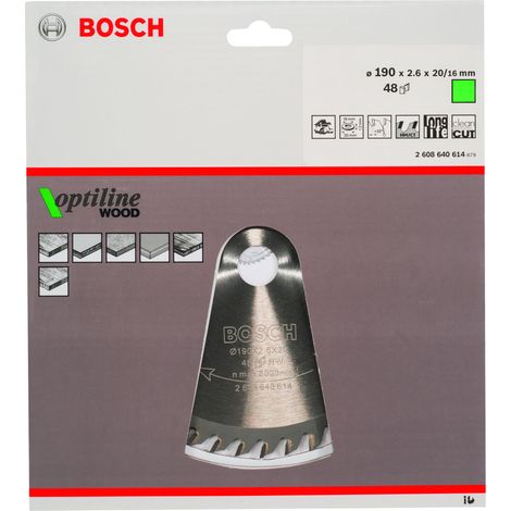 Hoja de sierra circular OP WO H 190x20-48 BOSCH 2608640614