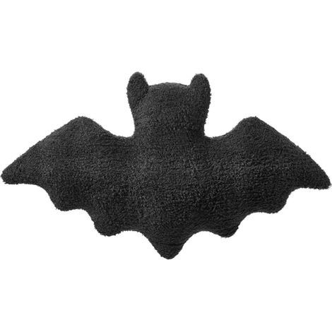 Halloween Fledermaus geformt Kissen, Plüschtier, Fledermaus Plüsch Kissen Sofa Kissen, kreative Kissen, Auto Kissen Wohnzimmer Sofa Kissen, Schlafzimmer (Schwarz,20x40 cm) (1/5)
