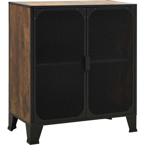 vidaXL Armadietto Marrone Rustico 72x36x82 cm in Metallo e MDF (1/5)