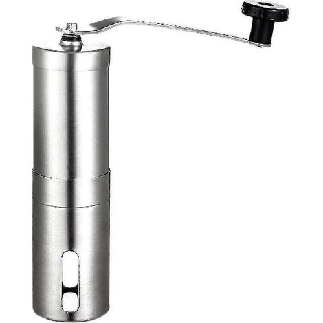 Manuelle Kaffeemühle, Handkaffeemühle aus Edelstahl, silber, l (1/5)