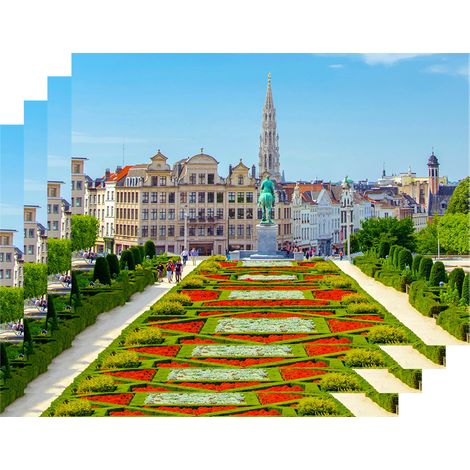 Set 4 Pezzi Tovagliette Americane Città In Vinile Made In Italy Colazione Pranzo Antiscivolo Resistenti Al Calore Facilmente pulibili Riutilizzabili Cartolina Tovaglia Idea Regalo Bruxelles
