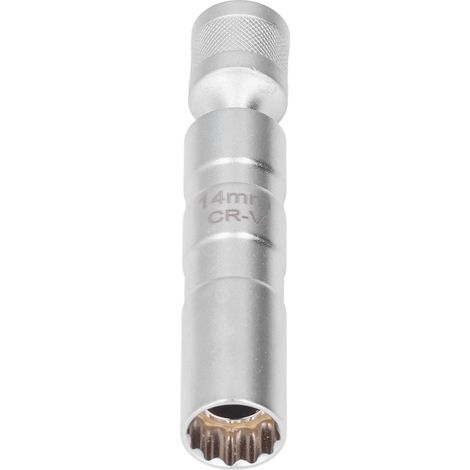 Douille bougie magnétique 3/8 mince paroi 12 pans 14mm, outil démontage installation universel, 0.55in (1/5)