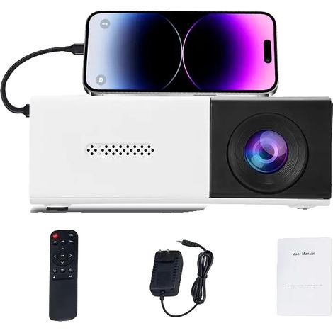 Filiyano – projecteur – Mini projecteur, résolution HD 1080p, connectivité , blanc