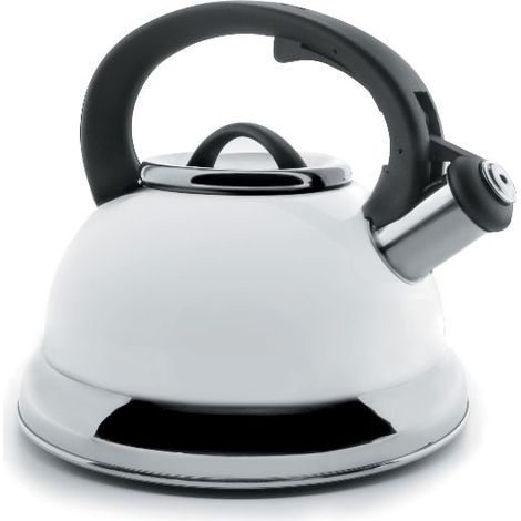 Lacor - 68643 - Bouilloire à sifflet 2,5 litres - Blanc. Convient pour la cuisson à induction (1/3)