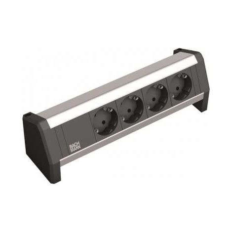 Bachmann Desk 1 multiprise aluminium noir 4 connecteurs