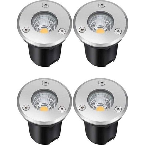Spot LED Encastrable Exterieur Spot LED Escalier 12V/24V IP67 Étanche Lumières Enterrées Spot de Sol Extérieur Lampe D'éclairage de Jardin,4 Pack (Color : White Light,Size : 24V) (1/5)
