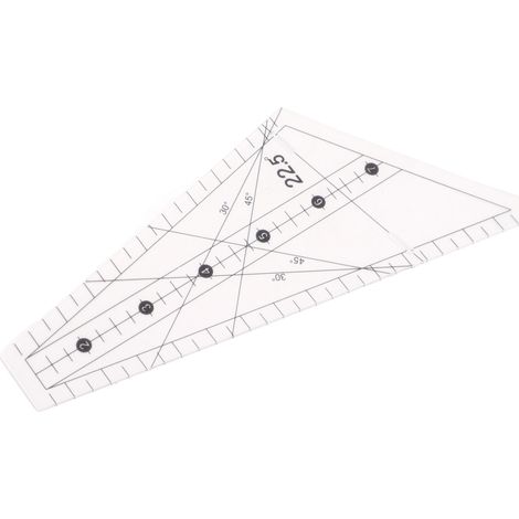 Quilting Ruler 22.5 Degrees Slot Design Transparent Plastic Tailor Ruler Tool for Sewing DIY Craft12ft (1/5)