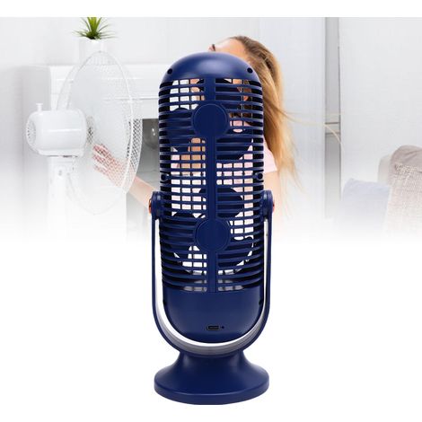 Ventilateur de Bureau Silencieux Brushless 5 Vitesses, Batterie USB Rechargeable 1000mAh pour Maison Bureau Cuisine Portable Bleu (1/5)