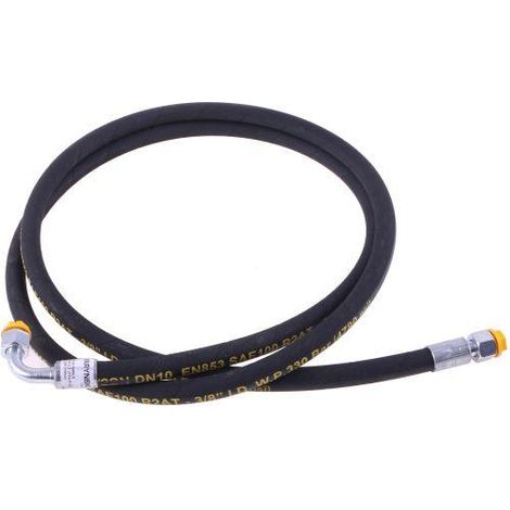 Flexible hydraulique 330 bar, filetage M18x1,5 droit/coudé à 90°, longueur 1000 mm, DN10-2SN (AK-10-1000 P11P12), pression 33,0 MPa, Waryński