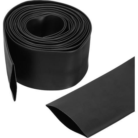 Gaine Thermorétractable Étanche 50.8mm Diamètre 6m Longueur 3:1 Rapport de Rétrécissement Tube Thermoretractable à Double Paroi avec Colle Marine pour Isolation de Câble, Noir (1/5)