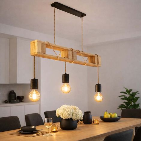 LED Hängeleuchte Pendelleuchte Esszimmerlampe Dimmbar Schwarz Metall H 120 cm