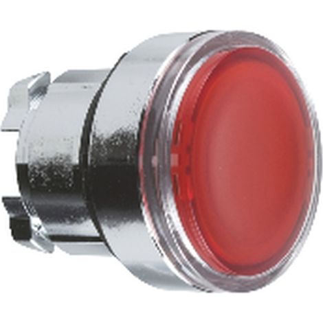 Luce LED rossa trasparente a filo con testa, tensione 12V.