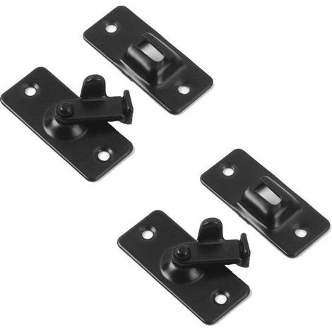 Stainless steel door latch. Small 90-degree latch. Black. 2 pieces (1/5)