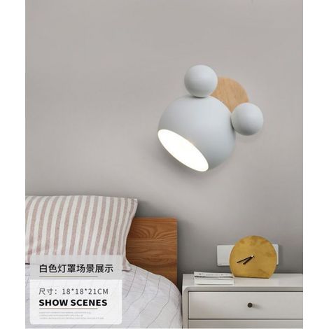 Applique Murale - Macaron - Lampe Murale LED - Pour Chambre Enfant Salon - E27 - 90-260 V - Noir Blanc Gris Rose Vert