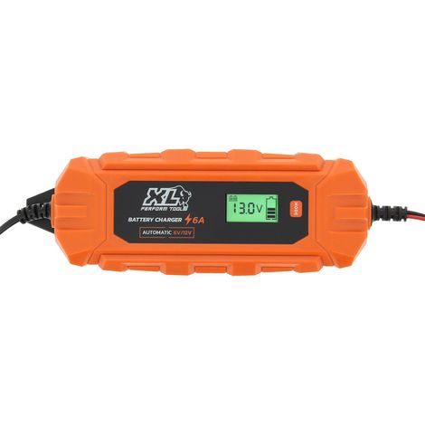 XL PERFORM TOOLS 553997 CHARGEUR DE BATTERIE DE VOITURES FAMILIALES ET UTILITAIRES 6V/12V 6A, CHARGEUR DE BATTERIE INTELLIGENT C (1/5)