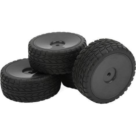 4 Pneus Haute Adhérence pour Voiture Télécommandée 1/10, Durables et Performants pour Circuit - Noir (1/5)