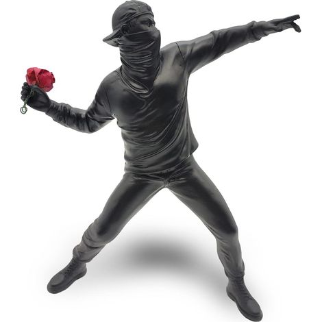 Banksy Sculpture Colère le Lanceur de Fleurs 21,5 cm - Art Urbain, Street Art, Graffiti, Pop Art, Collection, Noir (1/5)