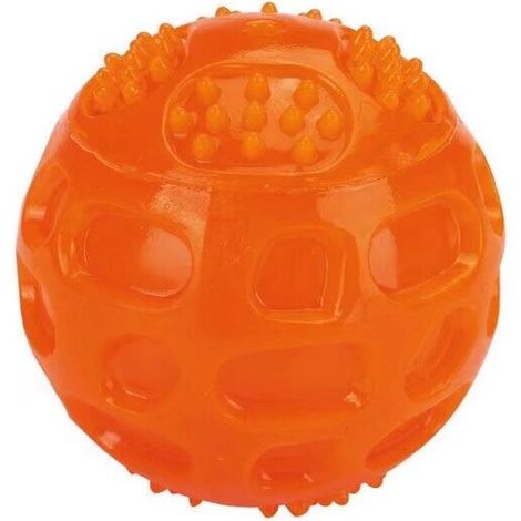 [NIEMALS VERWENDET] Pcs Sounding Dog Toy Balls Solid Rubber Durable Unzerstörbares Hüpfen für das Training (Orange)