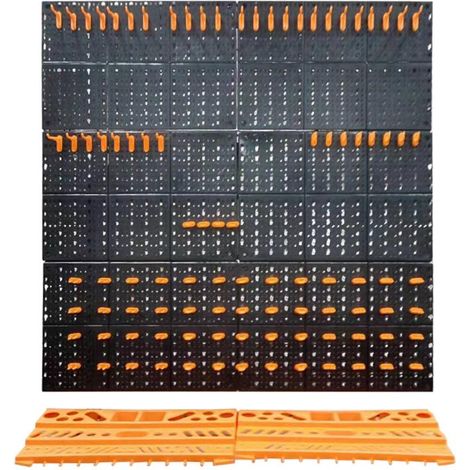 Estexo – Panneau mural pour rangement d'outils – Support d'outils XXL 104 pièces – Fixation murale – Dimensions 495 x 325 x 18 mm