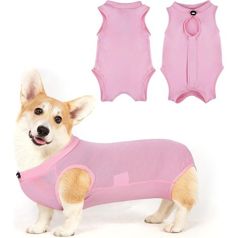Dog Suit, Multifunctional Dog Recovery Suit, Anti-Licking Puppy Shirt After Surgery for Female Small Dogs Cats Pink (1/5)