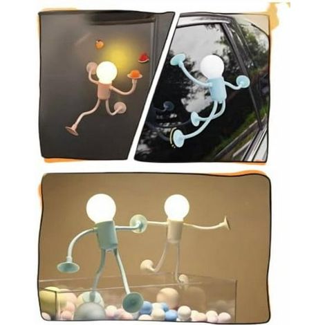 Veilleuse sportive amusante à ventouse, à formes changeantes et à multiples fonctions, idéale pour décorer une chambre, un couloir ou un meuble (bleue). (1/5)