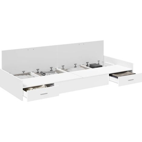 Maison Exclusive - Bettrahmen mit Kopfteil Weiß 90 x 200 cm Holzw