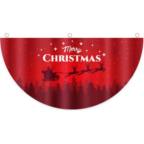 Weihnachtliche Fächerfahne, Außenhänger, Türhänger, Weihnachtsdekoration (1/2)