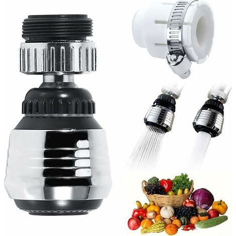 Tap Aerator, 360° Swivel Tap Nozzle, Faucet Accessory for Kitchen Tap Nozzle, Aerated and Shower Jet, Two Water Modes (1/5)