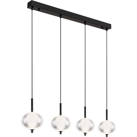 Globo - lampada a sospensione - Aida - nero - vetro - grande