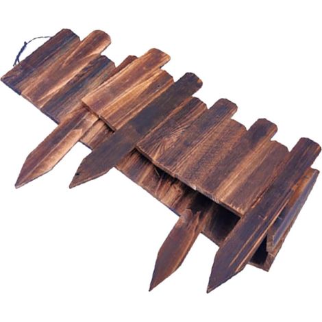 Bordure de Jardin en Bois Anti-corrosion Facile à Installer pour Décoration de Pelouse et Protection des Arbres Style Naturel et Élégant Couleur Café (1/5)