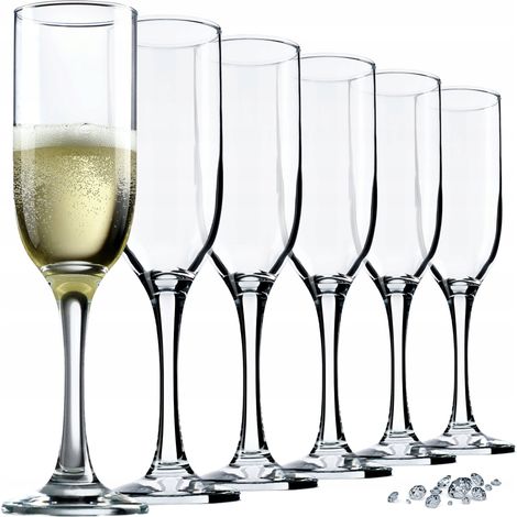 KADAX Weingläser, spülmaschinenfeste Weinkelche 6x210ml, Für Sekt