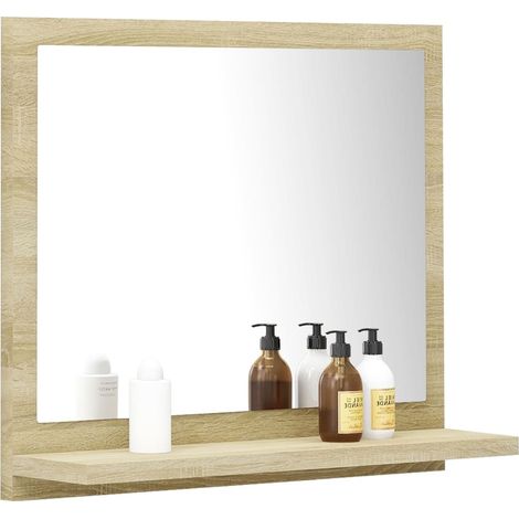 Miroir de salle de bain Blanc et chêne sonoma 40x10,5x37 2 (1/5)