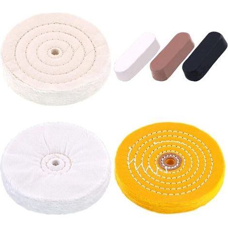 Kit de 6 disques de polissage professionnels de 6 pouces avec 3 pâtes à polir de couleurs différentes pour meuleuses d'établi (1/5)