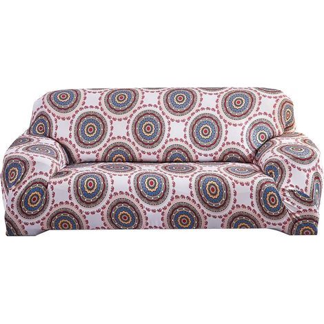 Housse de canapé 1 2 3 4 places Housse de canapé extensible motif fruits d'été en tissu élastique lavable durable et résistant à la poussière (SFC-7, 2 places) (1/5)