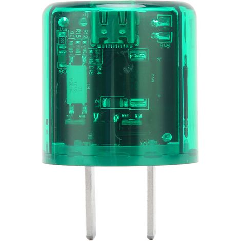 Chargeur mural 20W USB-C rapide, transparent PC, chargeur secteur 100-240V avec prise US, compatible iPhone 13/12/11 - Vert (1/5)