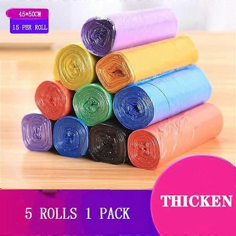 Ecleanfy - 5 rouleaux, 1 paquet de 100 sacs poubelle jetables pour la maison, sacs de rangement pour la cuisine, sacs à déchets de nettoyage, sacs en plastique - 45 x 50 cm (1/5)
