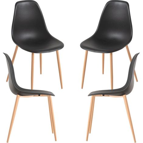 Packs Sillas Comedor - Pack 4 Sillas Mykle - Negro (1/5)