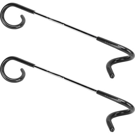 Set mit 2 Campinglampenhaken, multifunktionale doppelköpfige S-förmige Haken aus Edelstahl für Zeltlampen, geeignet für den Außenbereich, schwarz. (1/5)