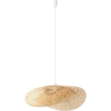 Hängeleuchte Holz B: 80 cm H: max. 160 cm Bambus E27 Modern Hängelampe