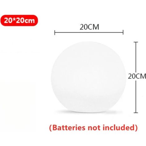 Lampe solaire boule LED (20 cm) pour jardin, piscine à billes lumineuse, chambre, table, fête, jardin, télécommande, étanche (1/5)