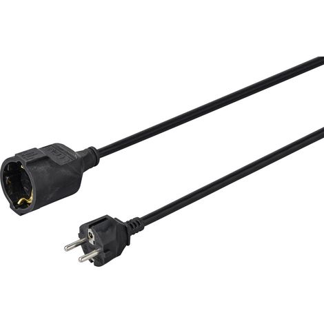 Sygonix SY-4872636 Strom Verlängerungskabel  16 A Schwarz 5.00 m H05VV-F 3G 1,5 mm²